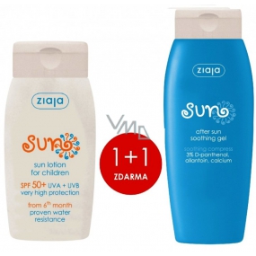 Ziaja Sun Sopot SPF 50+ waterproof sunscreen 125 ml + Sun soothing after sun gel 200 ml, duopack