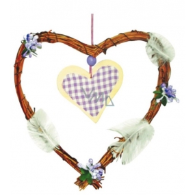 Heart violet decor with heart 22 cm