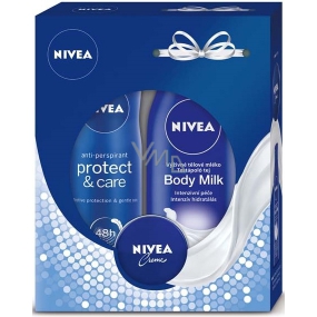 Nivea Body Milk Nourishing Body Lotion 250 ml + Protect & Care antiperspirant spray 150 ml + cream 30 ml, cosmetic set