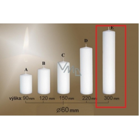 Lima Gastro smooth candle white cylinder 60 x 300 mm 1 piece