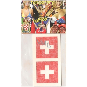 Sheet of Tattoo Stickers for Face and Body Swiss Flag 2 Designs