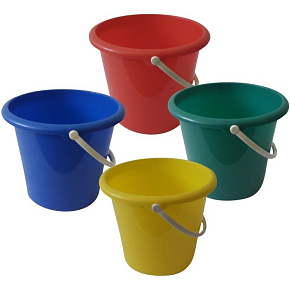 Plastic bucket, without spout, mixed colors, 5 l