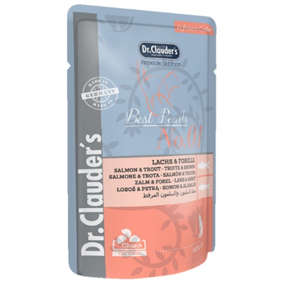 Dr. Clauders Salmon and Trout in Jelly Complete Cat Food Pouch 100 g