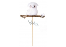 Owl with 6 cm white snowflake + skewers