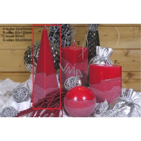 Lima Artic Candle Red Pyramid 75 x 250 mm 1 piece