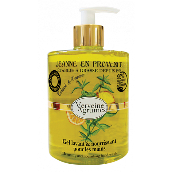 Jeanne en Provence Verveine Agrumes - Verbena and Citrus Fruits hand wash gel dispenser 500 ml