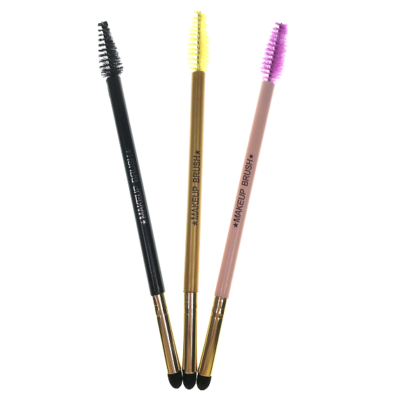 Cosmetic eye shadow brush with eyebrow brush of different colors 1 piece 322