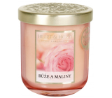Heart & Home Roses and raspberries Soy scented candle medium burns up to 30 hours 110 g