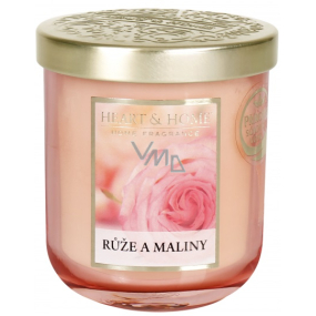 Heart & Home Rose and Raspberry Soy Scented Candle Medium burns up to 30 hours 110 g