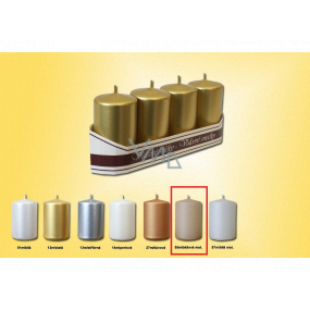 Lima Candle smooth metal beige creme cylinder 40 x 70 mm 4 pieces