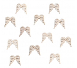 Wooden angel wings with glue Natural 3 cm 12 pieces