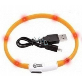 Karlie Flamingo LED light-up collar for cats and small dogs orange, uni size 20-35 cm, rechargeable
