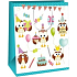 Ditipo Gift paper bag 26,4 x 13,6 x 32,7 cm children - owls with gifts