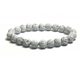 Lava white bracelet elastic natural stone, bead 8 mm / 16-17 cm, born of the four elements