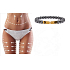 Magnetic slimming bracelet gold color elastic natural stone, ball 6 mm / 16 - 17 cm