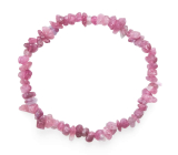 Tourmaline Rubelite bracelet elastic chopped natural stone, 19 cm, guardian of good mood