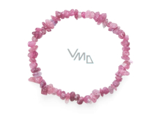 Tourmaline Rubelite bracelet elastic chopped natural stone, 19 cm, guardian of good mood