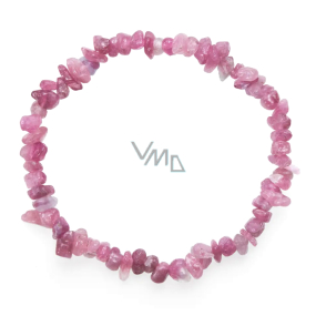 Tourmaline Rubelite bracelet elastic chopped natural stone, 19 cm, guardian of good mood