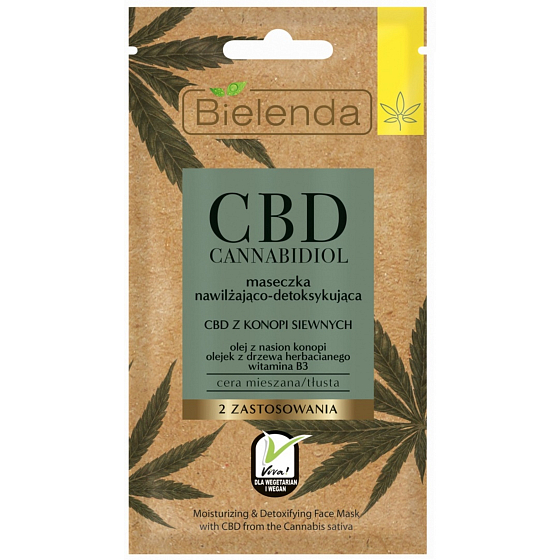 Bielenda CBD Cannabidiol hydrating and detoxifying face mask for oily and combination skin 8 g