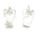 Crystal Angel protector pendant natural stone 25 mm