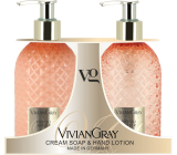 Vivian Gray Neroli and Ambra luxury liquid soap with dispenser 300 ml + luxury hand lotion with dispenser 300 ml, cosmetic set