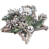 Christmas wooden candle holder in the shape of a star with silver accessories and pine cones 20 cm
