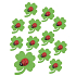 Four-leaf clovers with ladybird with glue 3 cm, 12 pieces in bag