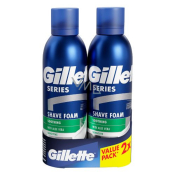 Gillette Series Sensitive Aloe Vera Shaving Foam for Men 2 x 200 ml, duopack