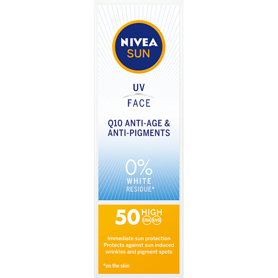 Nivea Sun OF 50 Q10 UV & Face anti-wrinkle sun cream, 50 ml