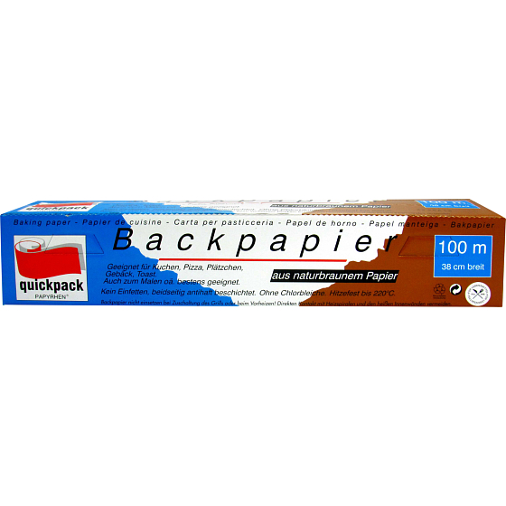 Quickpack baking paper, width 38 cm, length 100 m