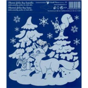 Window foil without glue white fox for glass 23 x 20 cm