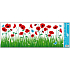 Window foil without glue meadow poppy strip 60 x 22, 5 cm