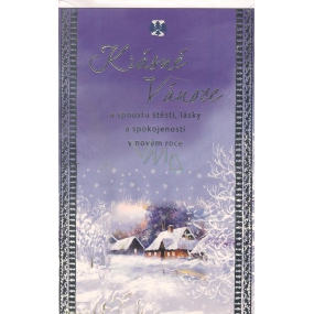Nekupto Christmas Greeting Card Beautiful Christmas Blue, Cottage