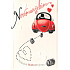 Nekupto Wedding card Newlyweds red car