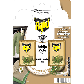 Raid hook against clothes moths with cedar scent, 2 pcs