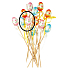 Plastic egg with tulips pink recess 4 cm + skewers