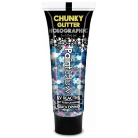 Diva & Nice Chunky Glitter Holographic UV Decorative Gel for Body and Face Mermaid Mist - blue 13 ml