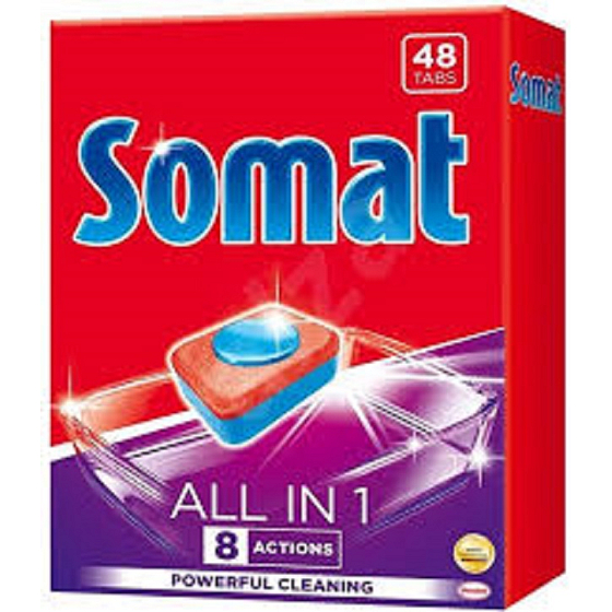 Somat All In 1 8 Actions dishwasher tablets with the power of citric acid for clean and shiny dishes 48 pieces