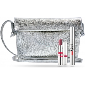 Pupa Vamp! Definition mascara 001 Extra Black 9 ml + Miss Pupa ultra glossy lipstick with clear effect 206 Infinite Mauve 2.4 ml + handbag, cosmetic set