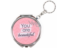 Albi Mirror - key ring with text You Are Beautiful 6.5 cm