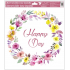 Window foil without glue wreath Happy Day 33 x 30 cm