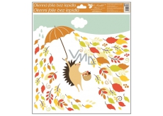 Window foil without glue autumn animals 33 x 30 cm hedgehog