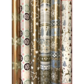 Zöwie Gift wrapping paper 70 x 500 cm Christmas white silver, gold, copper tree and deer