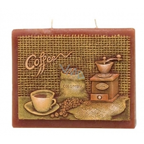 Candles Coffee scented flat candle 2 wicks 130 x 110 mm 1 piece