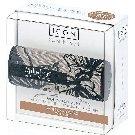 Millefiori Milano Icon Vanilla & Wood - Vanilla and Wood car scent Textile Geometric smells up to 2 months 47 g
