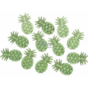 Pineapple wooden green 4 cm, 12 pieces