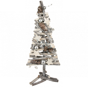Christmas wicker tree entwined from twigs silver 40 cm