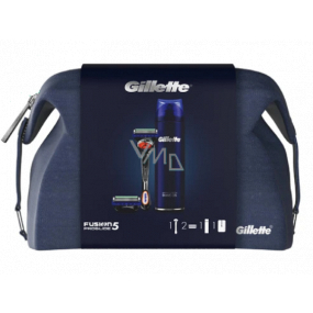 Gillette Fusion5 ProGlide shaver + spare head 2 pieces + shaving gel 200 ml + case, cosmetic set, for men