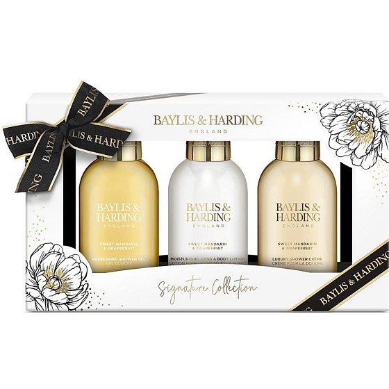 Baylis & Harding Sweet Tangerine & Grapefruit Shower Gel 100 ml + hand and body cream 100 ml + shower cream 100 ml, cosmetic set for women