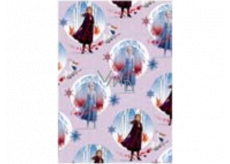 Ditipo Gift wrapping paper 70 x 200 cm Christmas Disney Anna and Elsa in circles light purple